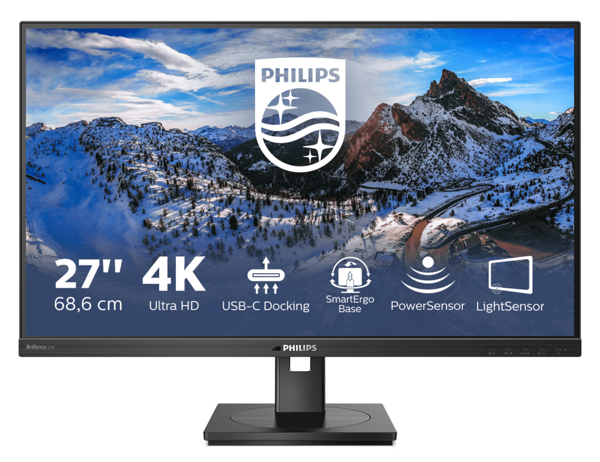 Монитор LCD 27'' 16:9 3840x2160(UHD 4K) IPS, 60 Hz, 350 cd/m2, 1000:1, 50М:1, 4ms, 2xHDMI, DP, USB-C, USB-Hub, Height adj, Pivot, Tilt, Swivel, Speakers, Black